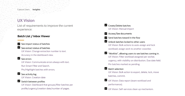 Design Vision Requirements