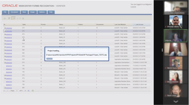 Interaction with WFR documents during iterview