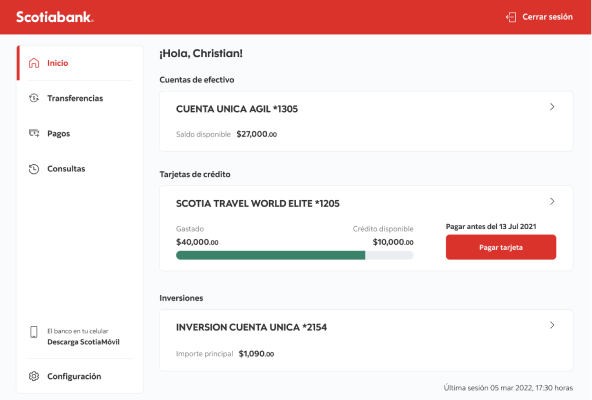 ScotiaWeb's renewed dashboard