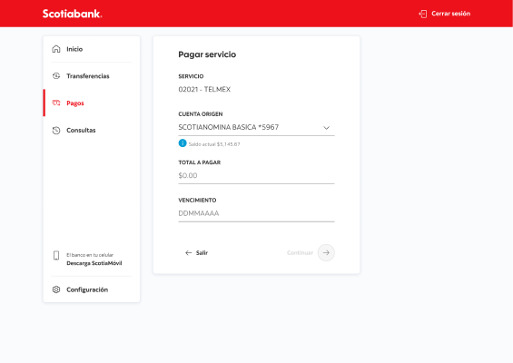ScotiaWeb's renewed transactional template