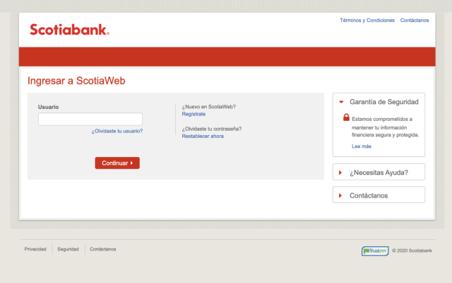 Scotiaweb's Old Login