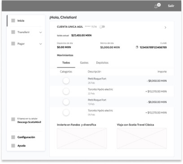 Sample of mixed fidelity wireframe. 